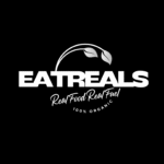 eatreals.com logo showing organic leaf with real food real fuel tagline